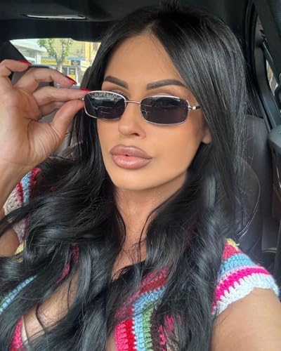 SORVINO Small Narrow Rectangle Sunglasses for Women Men Retro Y2K Metal Frame 90s Skinny Shades2