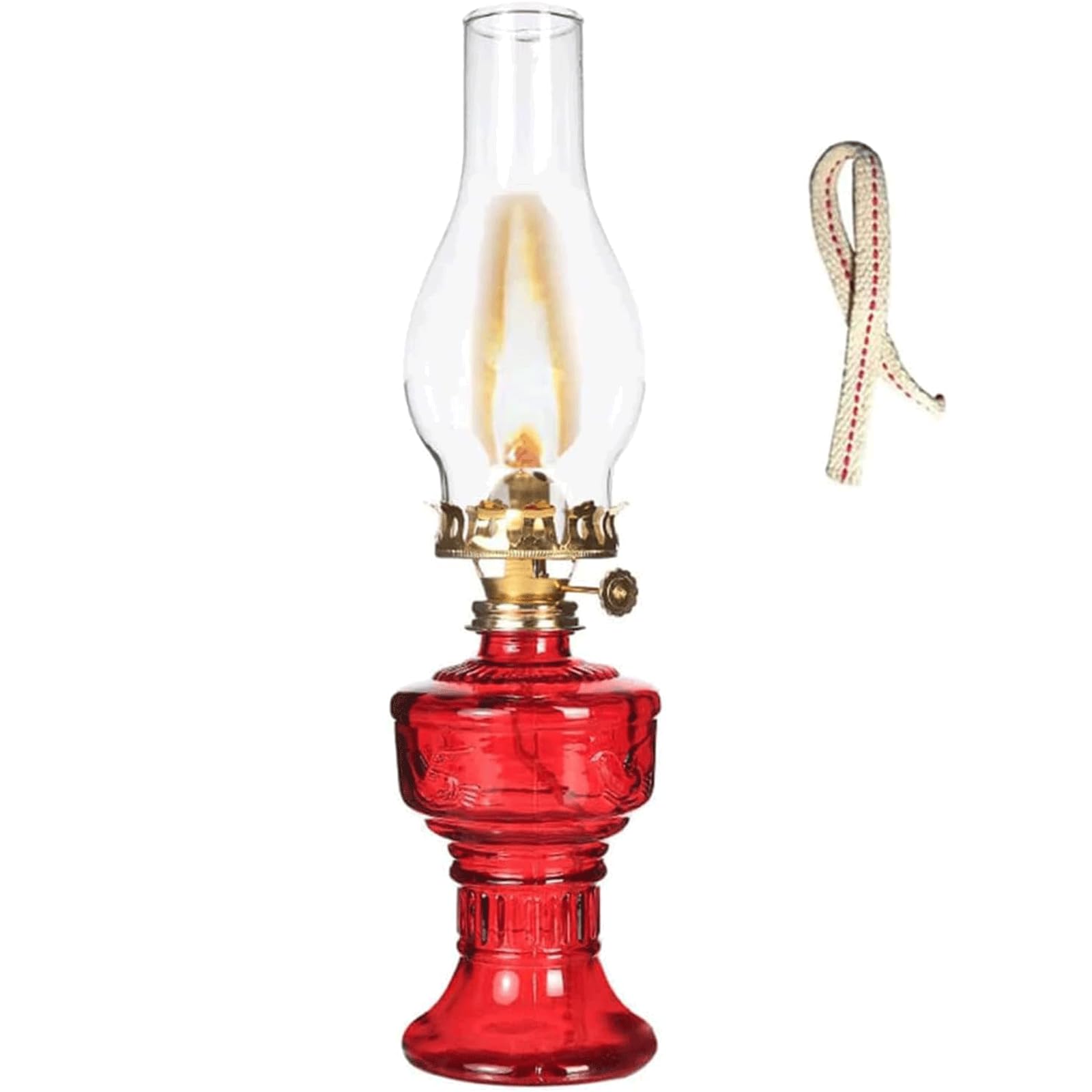 Transparente Glas-Öllampe, Vintage-Kerosinlampe mit Dochten, Hurrikan-Lampe, Camping-Zeltlampe, Notbeleuchtung, Laterne