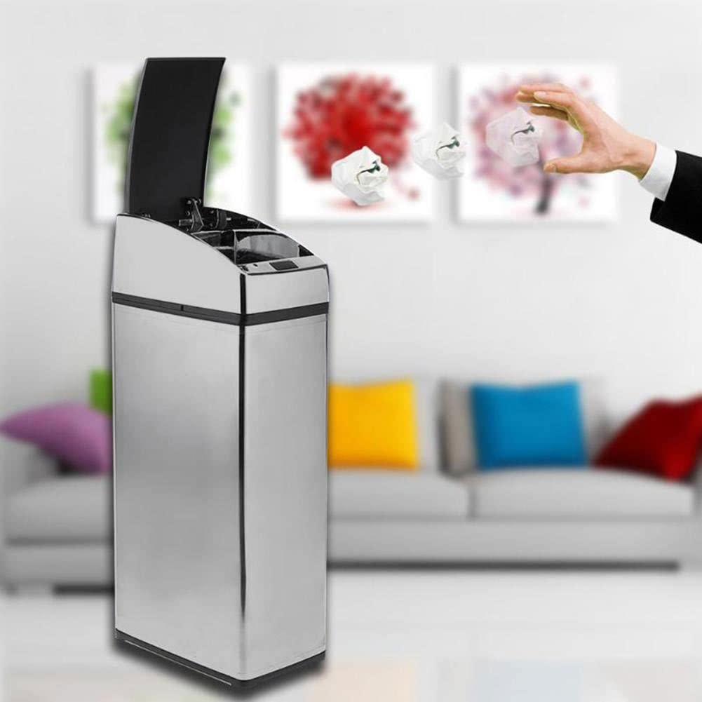 Smart Trash Bin Induction Dustbin Automatic IR Sensor Dustbin Rubbish Can Household Waste Bins Cleaning Accessories(11cm x 18.5cm x 40cm)