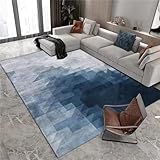 AU-OZNER Alfombra Persa Alfombra Azul, Alfombra Lavable Antideslizante para bebé gateando en la Sala de estaralfombra Gateo Bebe,Azul,40x60cm