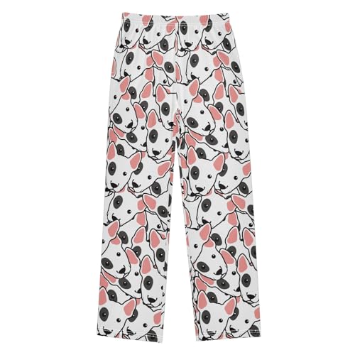 ZZKKO Bull Terrier Puppy Face Boys Pants for Kids Jogger Pants with Pockets S-XL