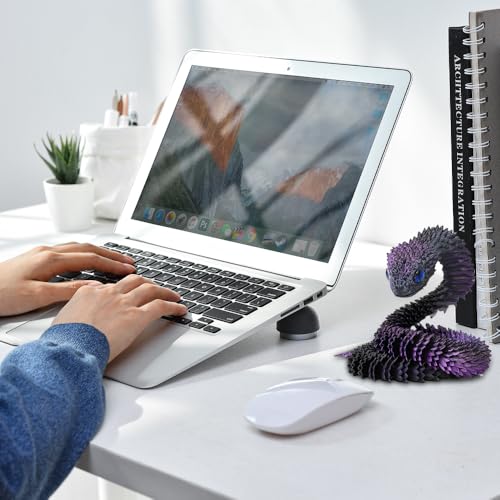 XPJBKC 3D Gedruckte Schlange Spielzeug, 40 cm Flexible SchlangenFidget Toys, 3D Gedruckte Tiere Spielzeug, 3D Gedruckte Kunststoff Schlangen für Büro und Zuhause Dekorationen (Lila)
