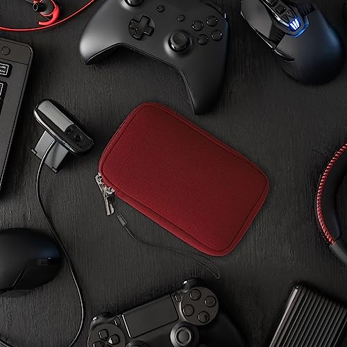 Image of kwmobile Carrying Case Compatible with Nintendo 3DS XL - Neoprene Console Pouch with Zipper - Bordeaux