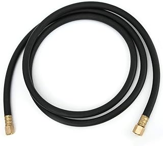 AUNMAS Argon CO2 Flow Meter Regulator Hose, Inert Gas Hose Argon CO2 Nitrogen Compressed Air Hose Welding Union Nut 1/4 Inch(2.0 Meters)