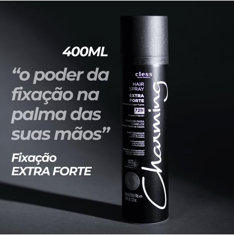 Cless - Hair Spray Fixador Charming 400Ml Black Extra Forte S/ Perf