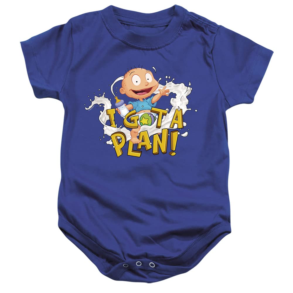 LOGOVISION Rugrats Tommy Pickles Has A Plan Unisex Infant Snap Suit for Baby, Royal Blue, 12 Months