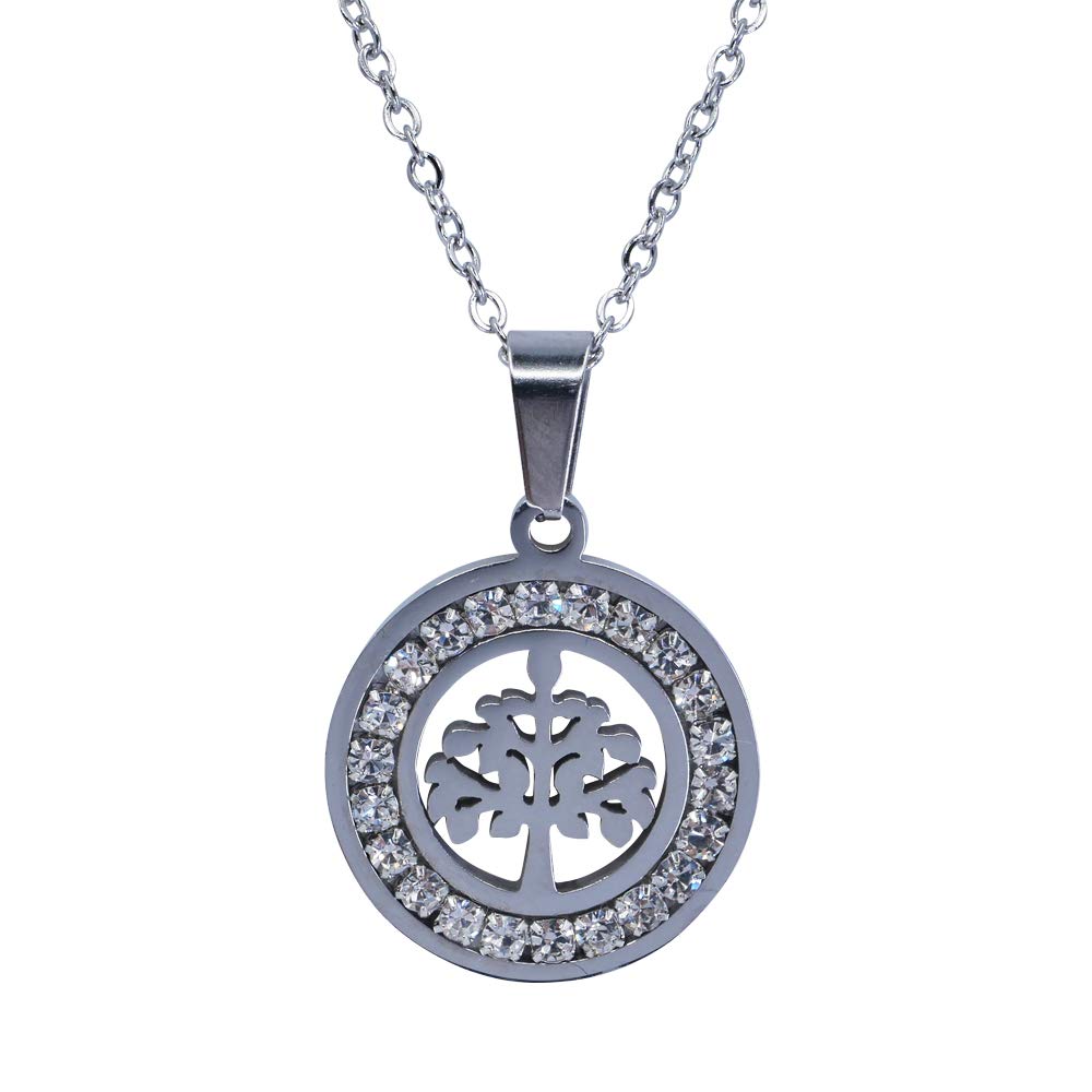 Sincerelyforyou - Tree Of Life Pendant 18" Chain Stainless Steel Necklace Boxed Gift Set Sentimental Gift Keepsake Nan Mum Mothers Day Birthday