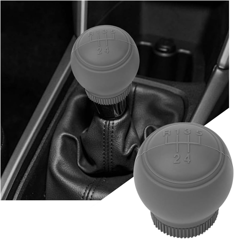 Automotive Gear Shift Cowl, 5 Pace Anti-Slip Silicone Auto Shift Knob Cowl, Comfy Car Ornamental Handbook Gear Shifter Protector Equipment, Common for RV, SUV, Truck (Grey)