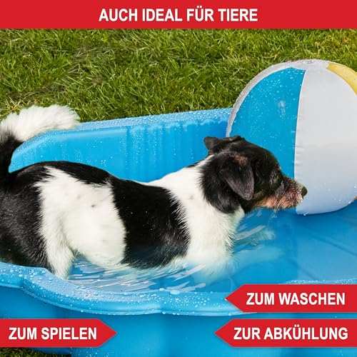 ONBEST 2-in-1 Sandkasten & Sandmuschel mit Deckel für Kinder – Ideal für Sand und Wasser – aus hochwertigem Kunststoff – auch ideal für Hunde – Bademuschel 2 Farben zur Wahl - mit Abdeckung (Blau)