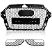 RS3 Style Front Bumper Grille Assembly Gloss Black w/Fog Light Lamp Cover Fit for Audi A3 S3 8V 2014-2016