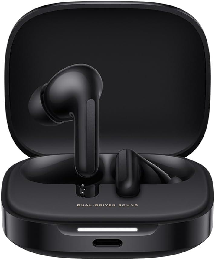 XIAOMI Redmi Buds 6 Wireless Bluetooth In-Ear Headphones, Dual Driver, Immersive Sound, 49 dB Active Noise Cancellation, Up to 10h+42h Battery Life, IP54, Black – XIAOMI product photo