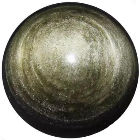 StoneStory Esfera de piedra preciosa natural de cristal curativo de obsidiana dorada (obsidiana dorada, 1.96 - 2.16 pulgadas)