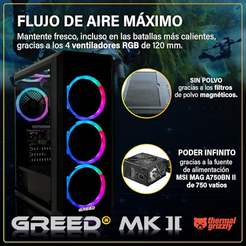 Miniatura 4 de Greed Mk2 - High End Gaming Pc - Amd Ryzen 7 5700x 8 Core - Nvidia Geforce Rtx 5060 - Ordenador Rgb Ultrarrápido Raytracing De Sobremesa A 4,6 Ghz - 32 Gb Ram Ddr4-1tb Ssd - Wlan W11 Pro