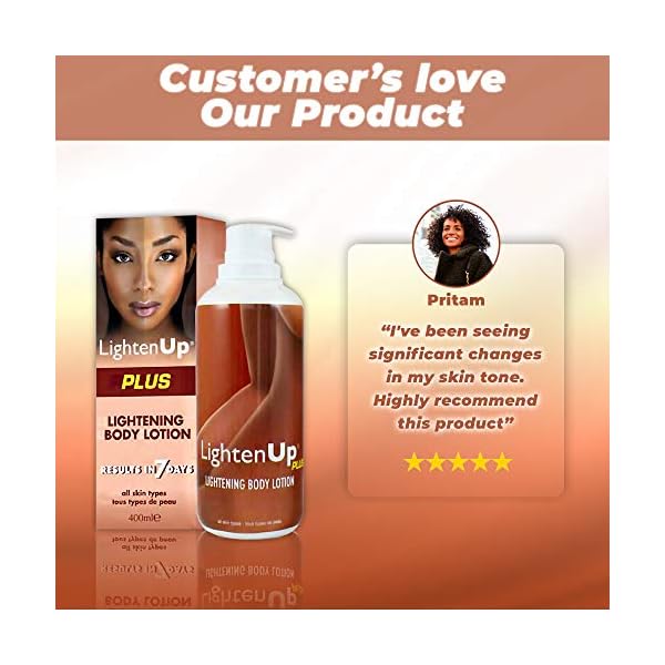 LightenUp-Skin-Lightening-Lotion-135-Fl-oz-400ml-Hyperpigmentation-Treatment-Fade-Dark-Spot-on-Body-Knees-Elbows-Hands-Underarms-with-Jamaican-Castor-Oil-and-Shea-Butter LightenUp, Skin Brightening Lotion - 13.5 Fl oz / 400ml - Moisturizing, Hydrating Body Lotion for Body, Knees, Elbows, Hands, Underarms, with Jamaican Castor Oil and Shea Butter