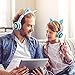 Stereo Kids Headphones, Cat Headphones Foldable Size Adjustable Earphones with Flashing LED Lights for Kids Teens Adults, Compatible for iPad Tablet PC Computer Mobile Phone MP3 (White)