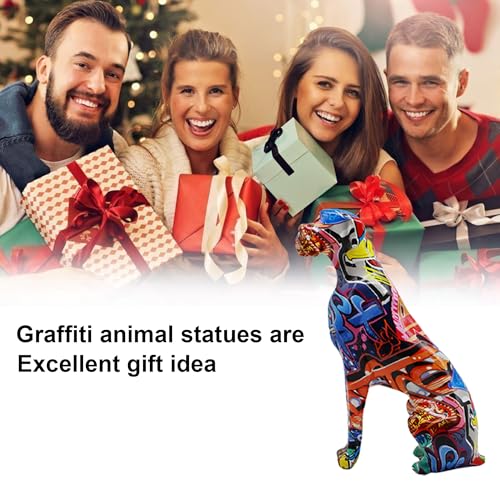 Estatua de perro graffiti, escultura abstracta para decoración miniatura 6