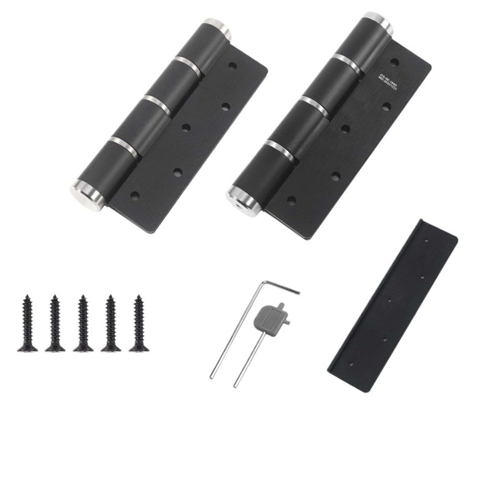 2pcs Invisible Door Hydraulic Hinge Spring Door Closing Hinge Load 50kg/80kg(Black 50kg)