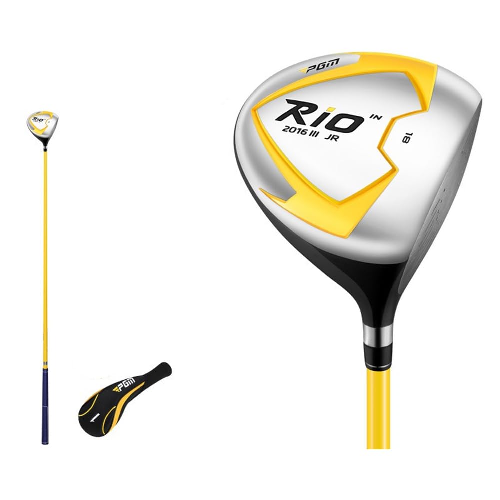 Golf Clubs Kids Large Volume #1 Wood Golf Drivers Carbon Shaft Right Hand Junior Boys Girls Golf Club Wood with Headcover (Yellow,Age 9-12)