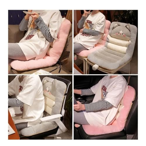 Coussin velours doux chat pour siège auto et dossier ergonomique de bureau gris