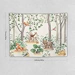Forest Animal Kids Tapestry Wall Hanging Wild Rustic Bear Fox Deer Children Cartoon Tapestries Home Decor for Bedroom Living Room Nursery Classroom Toddler Dorm 30"x40" - Image 2