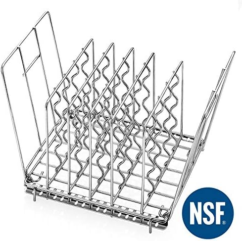 Anmade Stainless Steel Sous Vide Rack with Adjustable Detachable Divider and Prevent Floating Top Bar, Works with Most 12 QT Sous Vide Containers