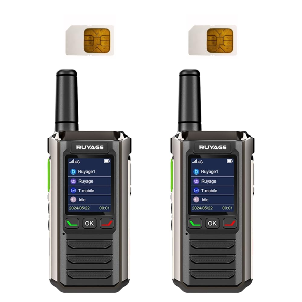 Ruyage R0 Rapid Global Walkie Talkies 5000 Mile Long Range Poc radios, 4G LTE Unlimited Range Nationwide PTT Two Way Radios for Family, Logistics,