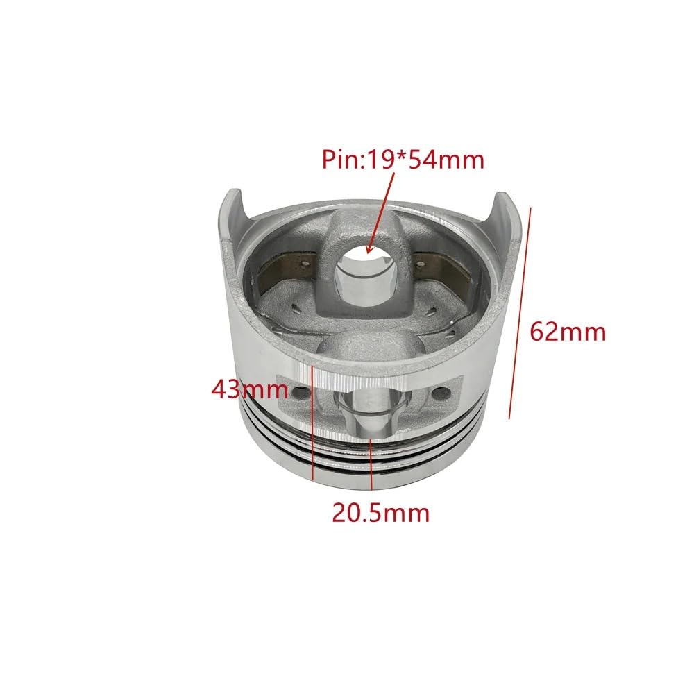 Compatible con 173F refrigerado por aire 4 tiempos .3KW piezas del generador del motor Kit de anillo de pistón