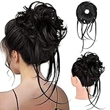 Messy Bun Hair Piece, HOOJIH Super Long Tousled Updo Hair Bun Extensions Wavy Hair Wrap Ponytail...