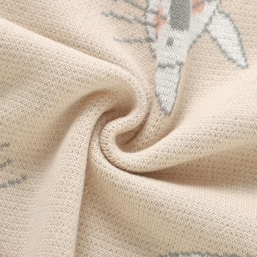 Image of Hadetoto Baby Blankets for Boys and Girls | Newborn, Knitted Cotton, Swaddle Blankets, Neutral Crochet Receiving Blanket, 40 x 30 inches
