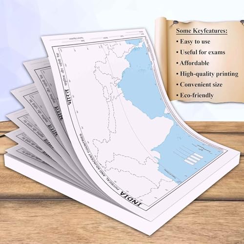 Image of BIG - 100 INDIA POLITICAL OUTLINE MAP FOR SCHOOL and BIG - 100 INDIA PHYSICAL OUTLINE MAP FOR SCHOOL | Combo of 2