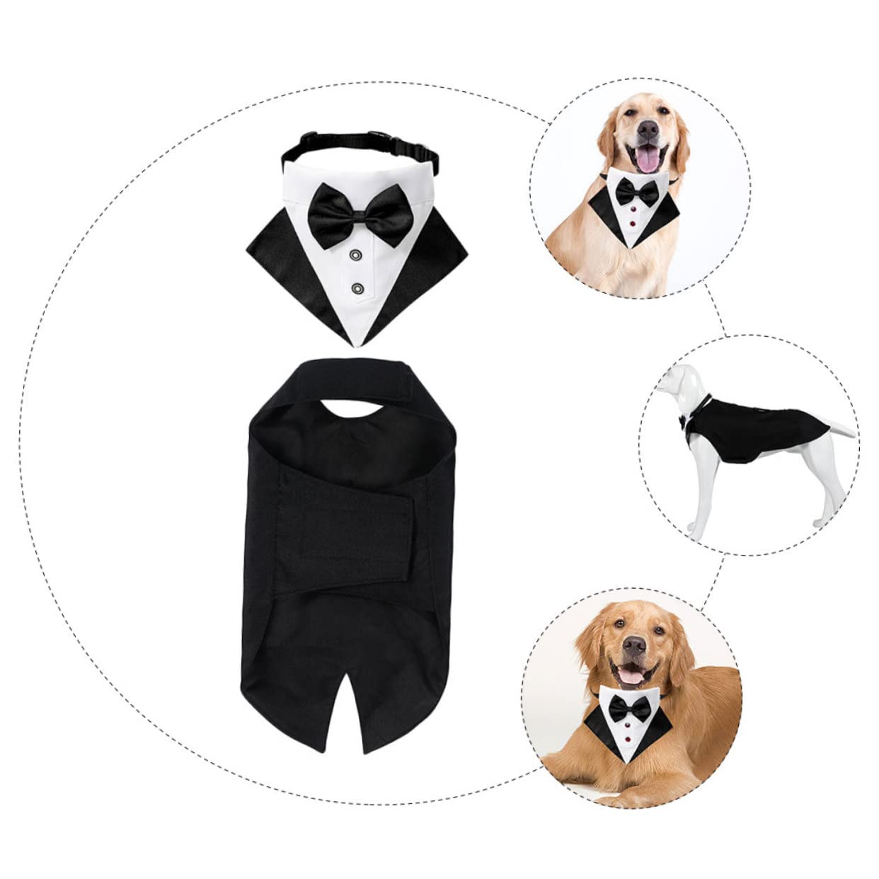 BESPORTBLE 2ensembles Costume Et Bandana pour Chien Chic pour Événements Spéciaux Et