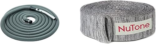 Broan-NuTone 371 Manguera estándar de vacío central de bajo voltaje, 32 pies, gris oscuro (372) y manguera de vacío central CA130 con tubo de