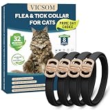 Flea Collar for Cats 4 Pack, 32 Months Flea and Tick Prevention for Cats Collar, Waterproof Cat Flea Collar...