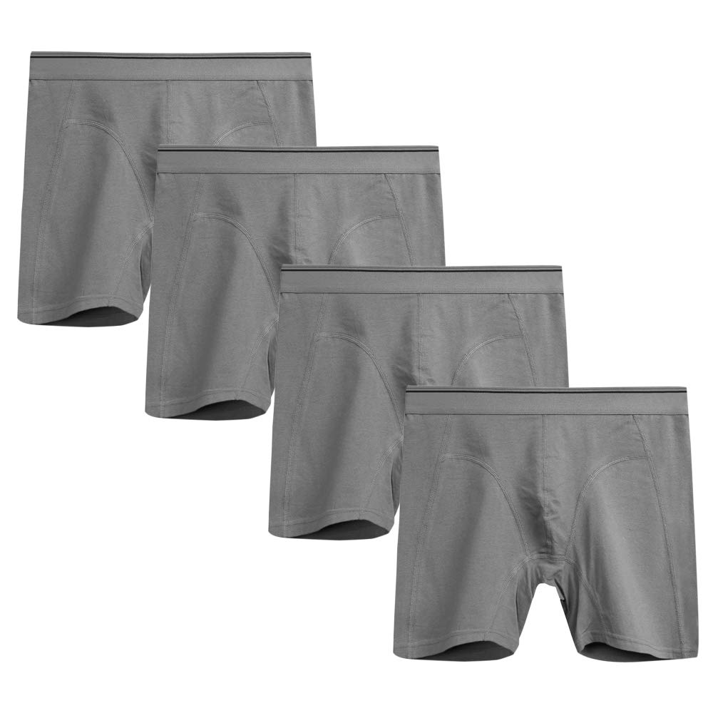Nuofengkudu Hommes Sans Couture Modal Long Boxer Doux Flex Respirant Stretch Ceinture Calecons Grande Taille Anti Irritations Sous-Vêtements Confortable Underwear Lot Pack De 4