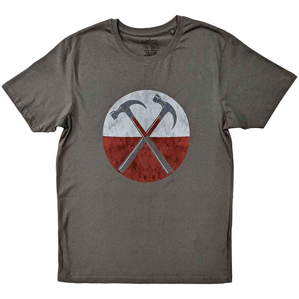 Pink Floyd T Shirt Vintage The Wall Hammers Official Unisex Charcoal Grey L