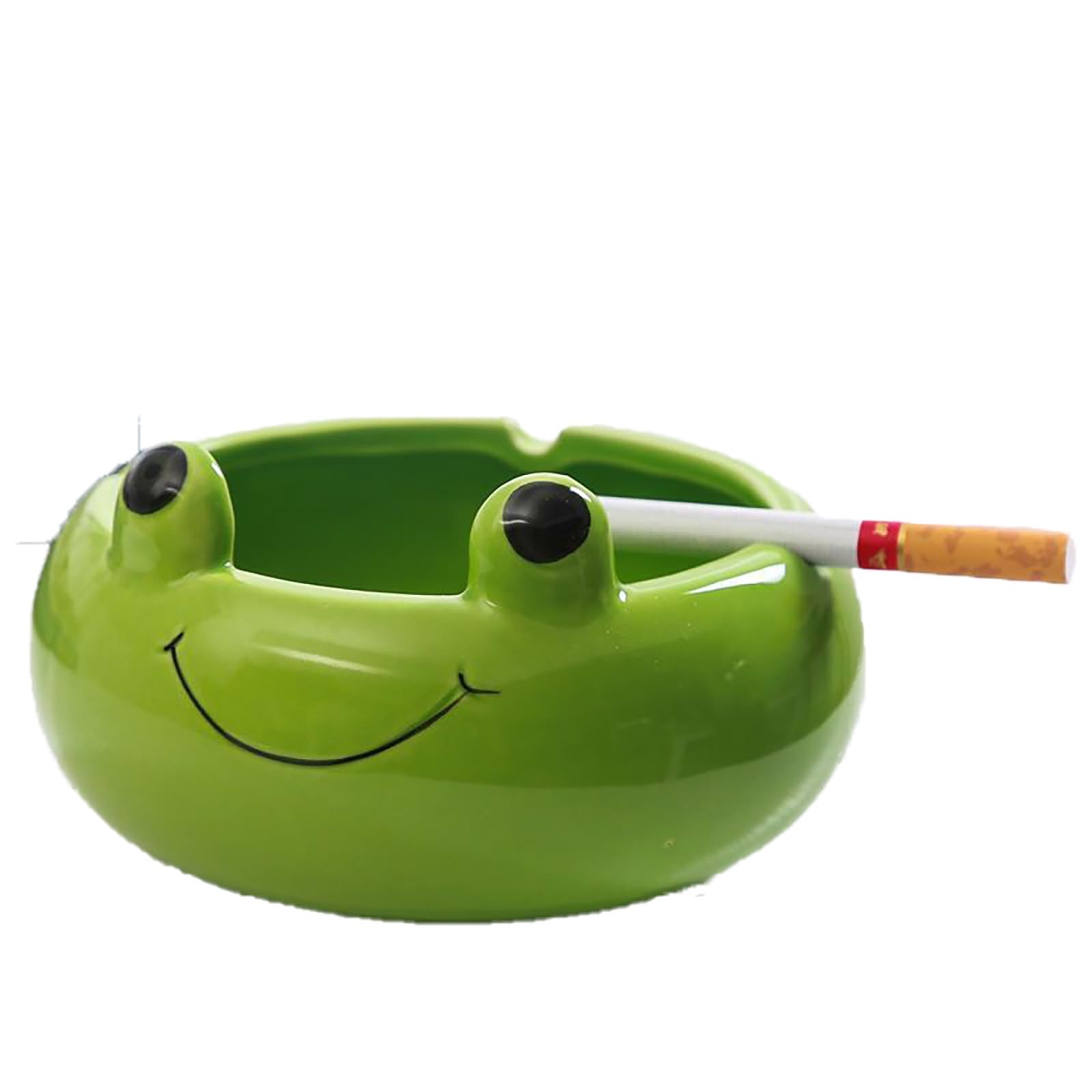 LingXuanGe Ceramic ashtray,cute Frog ashtray, creative and personalized trend household Frog ashtray