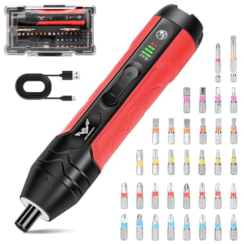 Elektrisches Akkuschrauber-Set, 3,7 V, wiederaufladbar, verstellbar, 4...