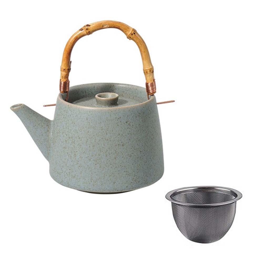 茶器セット 急須セット ティーセット 陶器 湯呑み 和風 コップ付き 内蔵茶こし 茶器 4個セット 容量500ml 軽量 ティーポット カップセット 旅行用 お出かけ用 自宅用 親子用 誕生日プレゼント お祝い 新生活 贈り物にも(急須,A) [並行輸入品]