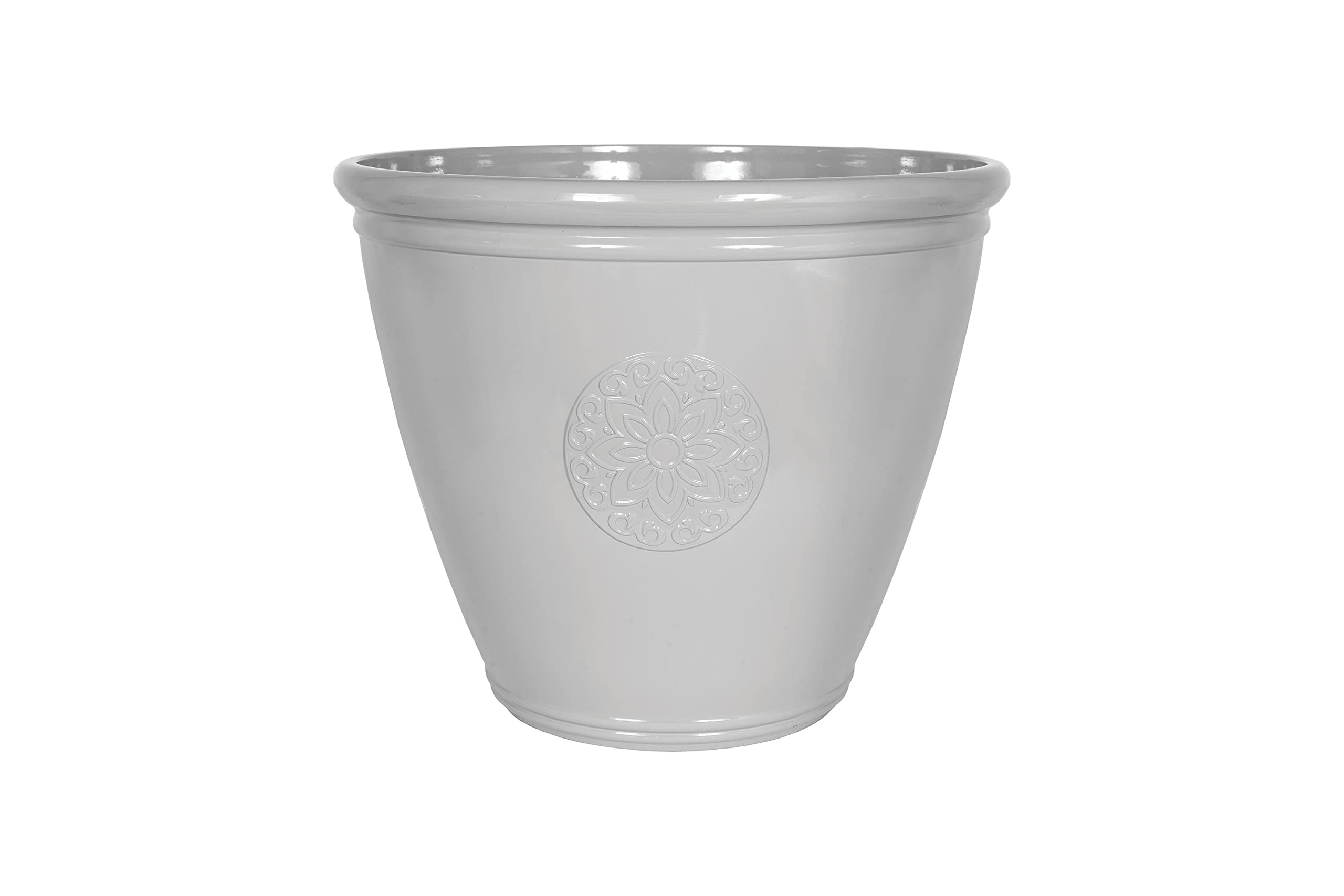 Plant Avenue Indoor Or Outdoor Lightweight Recycled Plastic Garden40Cm Small Eden Emblem Plant PotPlasticL40 X W40 X H30 CmGrey from B&Q