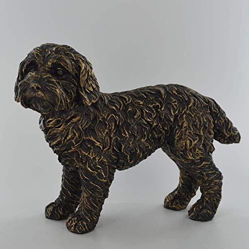 Estatua de Perro Cockapoo grande en bronce frío 17cm miniatura 3