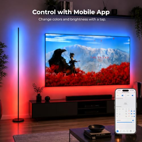 Image of Apex HDMI Sync TV Floor Lamp, RGBIC Smart Floor Lamp with TV Screen Color Sync, Music Sync, App Control, Compatible with Apex HDMI Sync Box 2.0, 1-Year Warranty, for Gaming Room & Home Theater