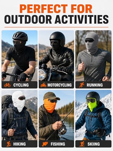 Image of SATINIOR 6 Pcs Ski Mask Cover Balaclava Full Face Mask Summer Face Cover UV Windproof Balaclava for Men Women Outdoor Sports