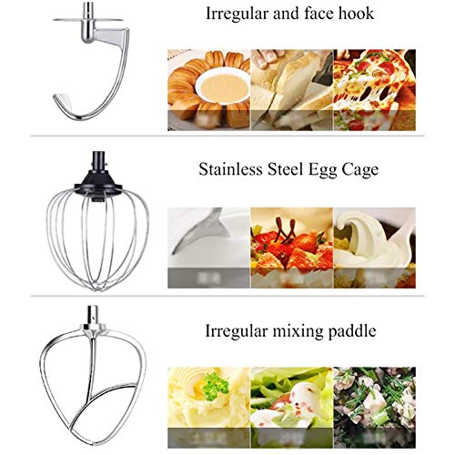 Makromixer Maschine Küchenmaschine Teigmixer 110V 1000W Elektrischer Küchenmixer mit Eierschläger Teighaken Schneebesen… – Bild 3