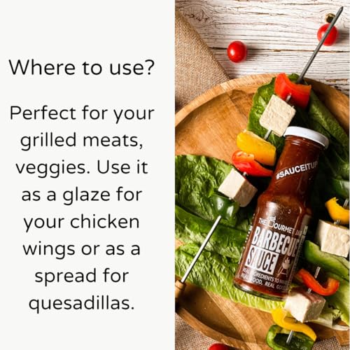 Image of The Gourmet Jar Barbecue Sauce 225g| 100% Natural, No Preservatives, No Artificial Colors, No Artificial Flavouring agent | No Refined Sugar| Gluten-free| Bbq sauce| Umami, Smoky & Spicy| Perfect for your meats and grilled veggies| Pack of 1