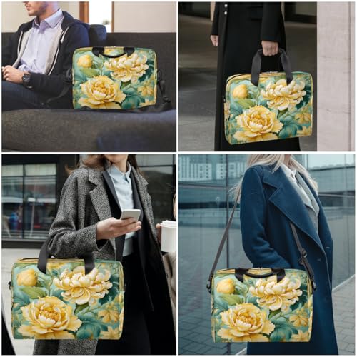 Maletín para laptop de 15.6-16 pulgadas con flores Peony miniatura 2