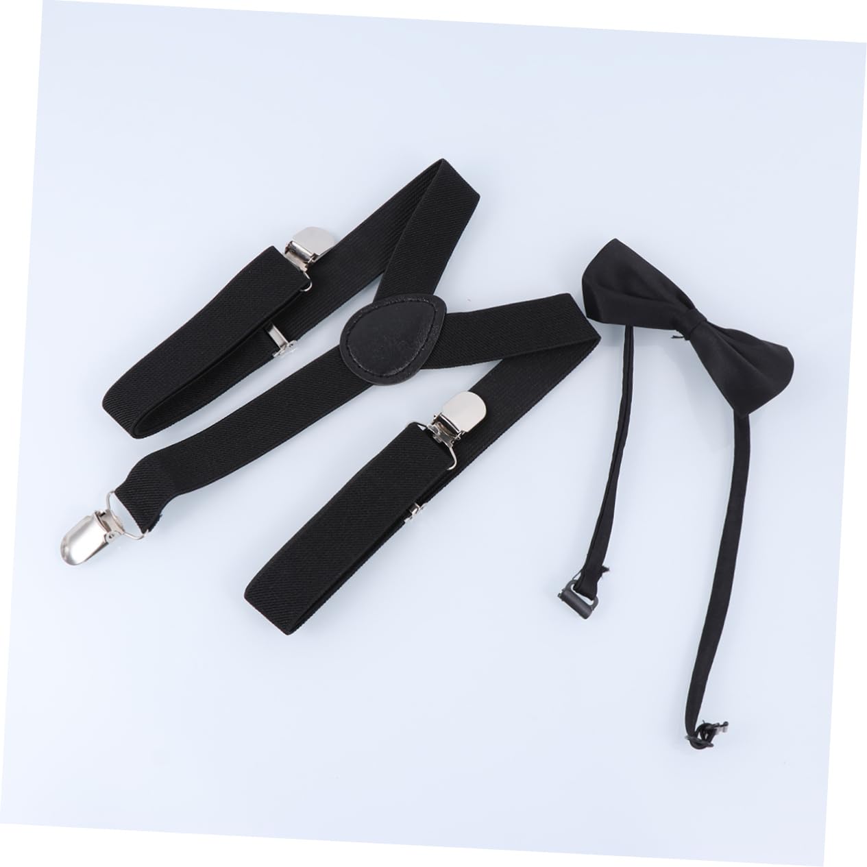 SHERCHPRY 3pezzi Bretelle Regolabili Per Ragazzo Ragazza Con Bretelle Elastico Back Per Occasioni Speciali Colore Nero