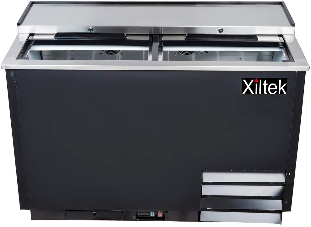 Xiltek 50" Glass Chiller Back Bar Glass, Stein or Mug Froster, Plate Chiller, Slide Top Deep Well Freezer