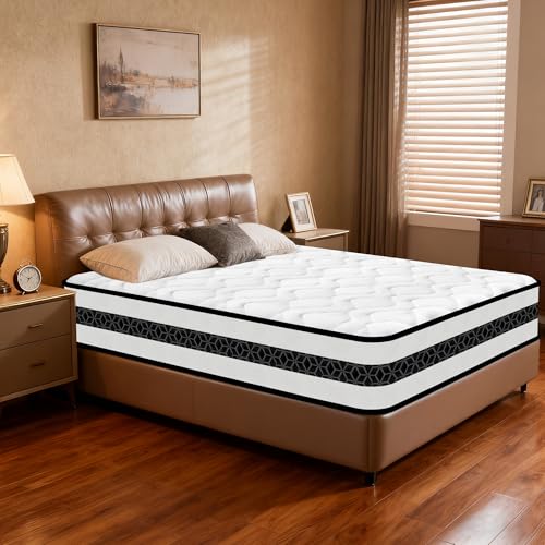 Colchón 140x190, Certificado Öko-Tex, Colchón Matrimonio con Espuma Viscoelástica y Muelles Ensacados, Altura ±30 cm, Firmeza Media H3, Independencia de lechos, 7 Zonas Diferenciadas, Ortopédicos