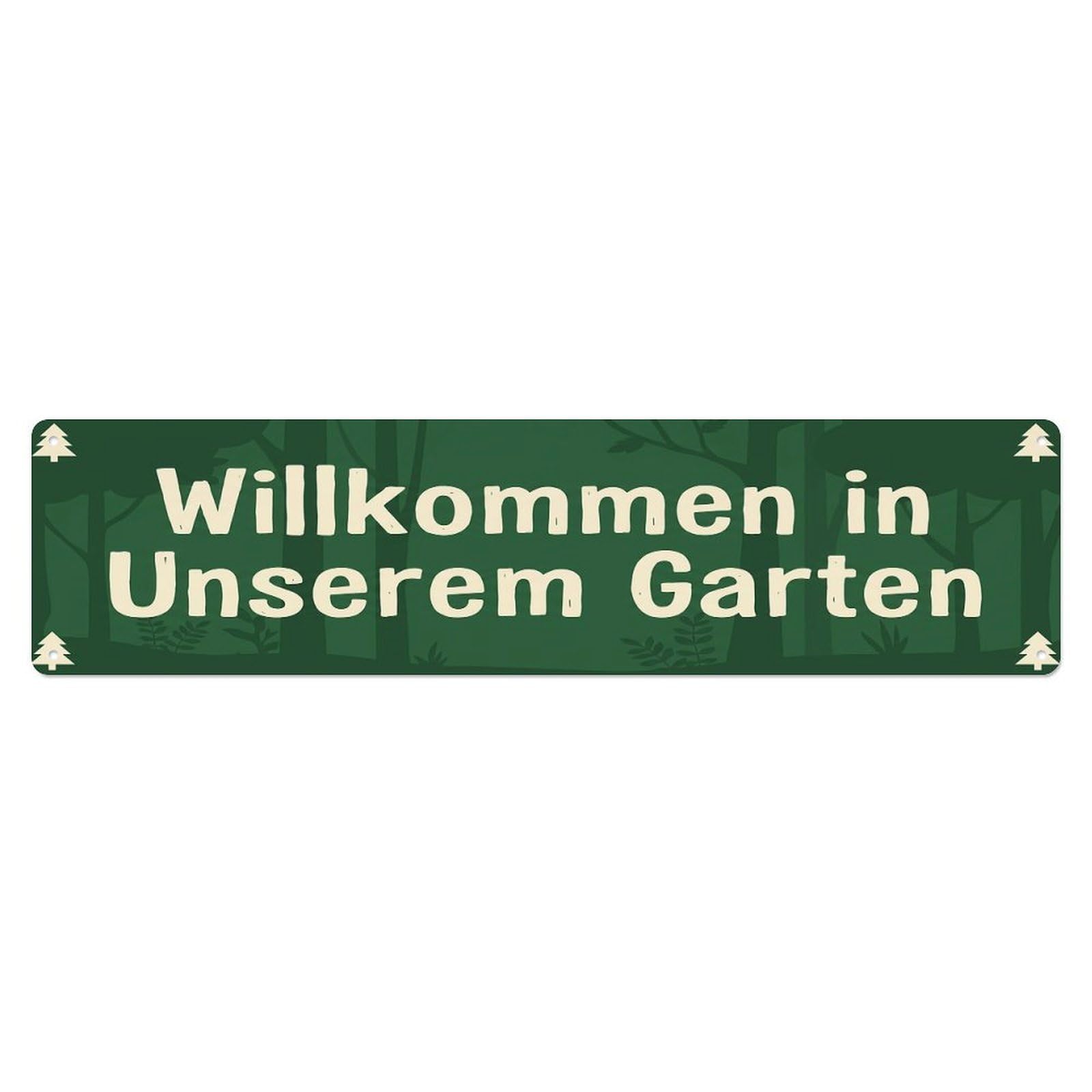 Vintage Welcome to Our Garden Woodland Forest Metal Tin Sign