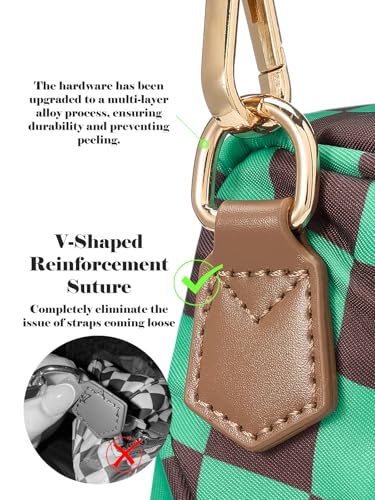 Image of Black and White Checkered Crossbody Bag Bum Bag for Women,Spacious Checkered Purse Fanny Packs Belt Bag